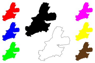 Vejle şehri (Danimarka) harita vektör çizimi, çizim Vejle haritası