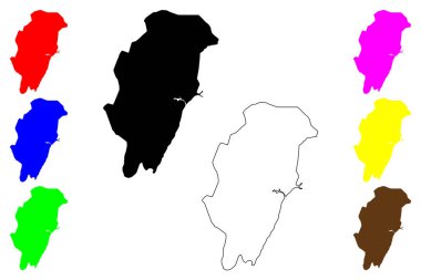 Bajos de Haina şehri (Dominik Cumhuriyeti, Hispaniola) harita vektör çizimi, çizim Bajos de Haina haritası