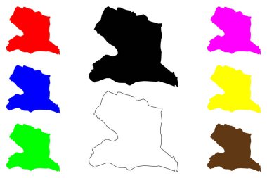 San Francisco de Macoris şehri (Dominik Cumhuriyeti, Hispaniola) harita vektör çizimi, çizim San Francisco de Macoris haritası