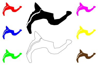 Babahoyo şehri (Ekvador Cumhuriyeti, Los Rios Eyaleti) harita vektör çizimi, çizim Babahoyo haritası