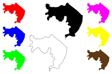 Santo Domingo Oeste şehri (Dominik Cumhuriyeti, Hispaniola) harita vektör çizimi, çizim Santo Domingo Oeste haritası