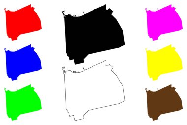 La Libertad şehri (Ekvador Cumhuriyeti, Santa Elena Eyaleti) harita vektör çizimi, çizim La Libertad haritası