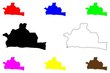 Santo Domingo Este şehri (Dominik Cumhuriyeti, Hispaniola) harita vektör çizimi, çizim Santo Domingo Este haritası