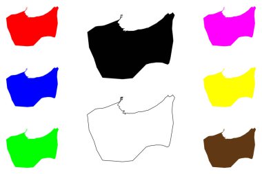 Manta Şehri (Ekvador Cumhuriyeti, Manab Eyaleti) harita vektör çizimi, karalama çizimi San Pablo de Manta haritası,