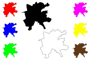 Milagro şehri (Ekvador Cumhuriyeti, Guayas Eyaleti) harita vektör çizimi, çizim San Francisco de Milagro haritası