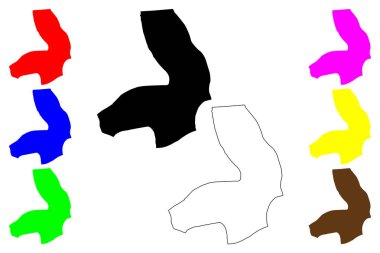 Damietta şehri (Arap Mısır Cumhuriyeti, Damietta Valiliği) harita vektör çizimi, çizim haritası