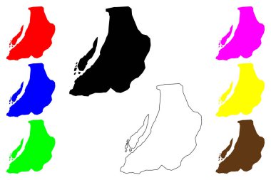 Aswan şehri (Arap Mısır Cumhuriyeti, Aswan Valiliği) harita vektör illüstrasyonu, çizim haritası