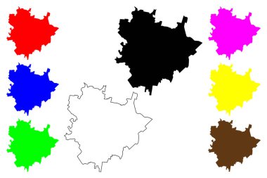 Faiyum şehri (Mısır Arap Cumhuriyeti, Faiyum Valiliği) harita vektör çizimi, çizim haritası