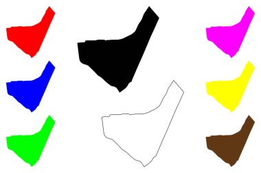 Mansoura şehri (Mısır Arap Cumhuriyeti, Dakahlia Valiliği) harita vektör çizimi, çizim Mansoura haritası