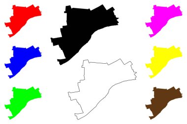 Akhmim kenti (Mısır Arap Cumhuriyeti, Sohag Valiliği) harita vektör çizimi, karalama Panopolis, Khemmis veya Chemmis haritası