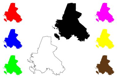 Oulu Şehri (Finlandiya Cumhuriyeti, Kuzey Ostrobothnia Bölgesi) harita vektör çizimi, çizim Uleaborg haritası