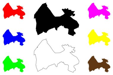 Vantaa şehri (Finlandiya Cumhuriyeti, Uusimaa Bölgesi) harita vektör çizimi, çizim Vanda haritası