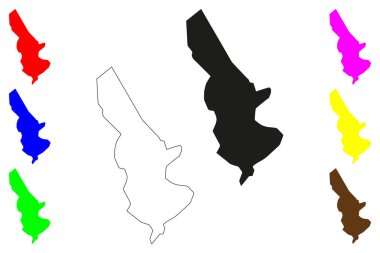 Koforidua Şehri (Gana Cumhuriyeti, Doğu Bölgesi) harita vektör çizimi, çizim Koftown veya Kofcity haritası