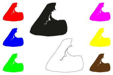 Cap-Haitien şehri (Haiti Cumhuriyeti, Hispaniola Adası) harita vektör illüstrasyonu, karalama çizimi Cape Haitien, Cap Haitien veya Kap Ayisyen haritası