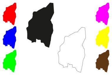 Achalpur şehri (Hindistan Cumhuriyeti, Maharashtra Eyaleti) harita vektör çizimi, çizim Ellichpur veya Illychpur haritası