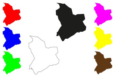 Agartala şehri (Hindistan Cumhuriyeti, Tripura Eyaleti) harita vektör çizimi, çizim Aguli veya Agortla haritası,