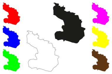 Ahmedabad şehri (Hindistan Cumhuriyeti, Gujarat Eyaleti) harita vektör çizimi, Amdavad haritası karala