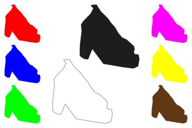 Alwar şehri (Hindistan Cumhuriyeti, Rajasthan Eyaleti) harita vektör illüstrasyonu, çizim Alwar haritası