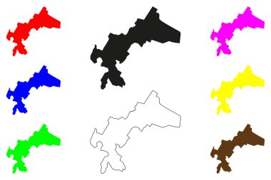 Akbarpur şehri (Hindistan Cumhuriyeti, Uttar Pradesh Eyaleti) harita vektör çizimi, çizim Akbarpur haritası