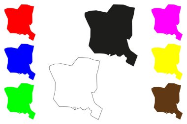 Ambala şehri (Hindistan Cumhuriyeti, Haryana Eyaleti) harita vektör çizimi, çizim Ambala haritası