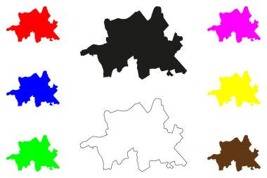 Anand şehri (Hindistan Cumhuriyeti, Gujarat Eyaleti) harita vektör illüstrasyonu, Milk City haritasını çiz