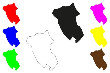 Anantapur şehri (Hindistan Cumhuriyeti, Andhra Pradesh eyaleti) harita vektör çizimi, çizim Anantapuramu haritası