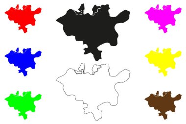 Anantnag Şehri (Hindistan Cumhuriyeti, Jammu ve Keşmir Birliği bölgesi) harita vektör çizimi, çizim İslamabad haritası