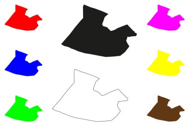 Ballia şehri (Hindistan Cumhuriyeti, Uttar Pradesh Eyaleti) harita vektör çizimi, karala Ballia haritası