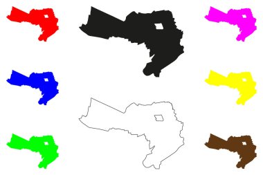 Baran şehri (Hindistan Cumhuriyeti, Rajasthan Eyaleti) harita vektör illüstrasyonu, Baran haritasını çiz