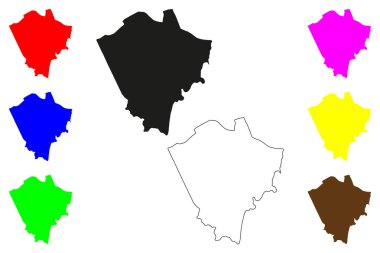 Betul city (Republic of India, State of Madhya Pradesh) map vector illustration, scribble sketch Badnur map