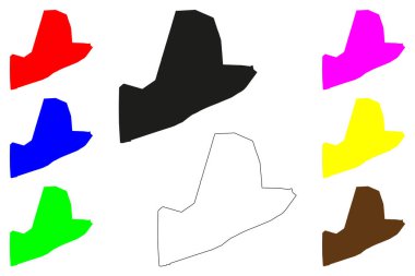 Bharuch şehri (Hindistan Cumhuriyeti, Gujarat Eyaleti) harita vektör illüstrasyonu, çizim Bharutakutchha haritası