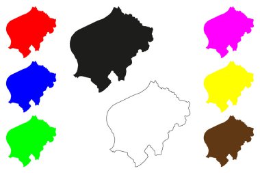 Bhatpara şehri (Hindistan Cumhuriyeti, Batı Bengal Eyaleti) harita vektör çizimi, karalama çizimi Bhatpara haritası