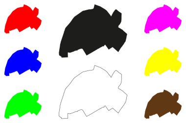 Bharatpur şehri (Hindistan Cumhuriyeti, Rajasthan Eyaleti) harita vektör çizimi, çizim Lohagarh şehir haritası