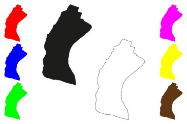 Chandannagar şehri (Hindistan Cumhuriyeti, Batı Bengal Eyaleti) harita vektör çizimi, Chandannagore veya Chandernagor haritası çizimi