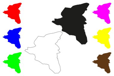 Damoh şehri (Hindistan Cumhuriyeti, Madhya Pradesh eyaleti) harita vektör çizimi, Damoh haritası karala