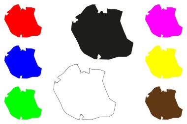 Chitradurga şehri (Hindistan Cumhuriyeti, Karnataka Eyaleti) harita vektör çizimi, kroki çizimi Chitradurga haritası