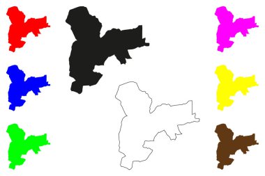 Chittoor şehri (Hindistan Cumhuriyeti, Andhra Pradesh eyaleti) harita vektör çizimi, kroki haritası çizimi