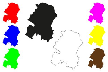 Chhatarpur şehri (Hindistan Cumhuriyeti, Madhya Pradesh eyaleti) harita vektör çizimi, kroki çizimi Chhatrasal haritası