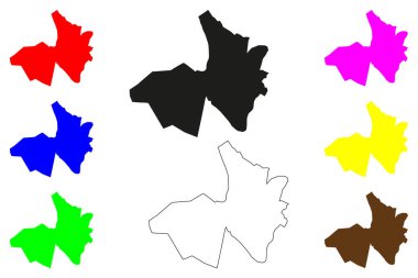 Dholpur şehri (Hindistan Cumhuriyeti, Rajasthan Eyaleti) harita vektör çizimi, çizim Dhaulpur haritası