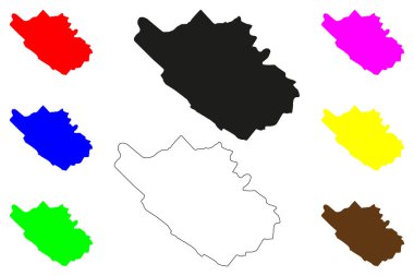 Durgapur şehri (Hindistan Cumhuriyeti, Batı Bengal Eyaleti) harita vektör çizimi, çizim Durgapur haritası
