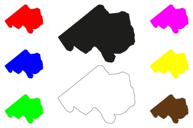 Etah şehri (Hindistan Cumhuriyeti, Uttar Pradesh Eyaleti) harita vektör çizimi, çizim Etah haritası