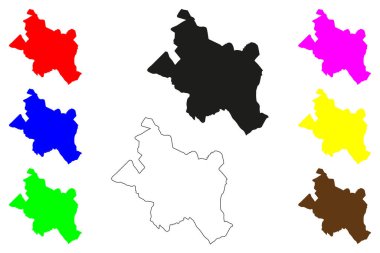 Etawah şehri (Hindistan Cumhuriyeti, Uttar Pradesh Eyaleti) harita vektör çizimi, çizim Ishtikapuri haritası