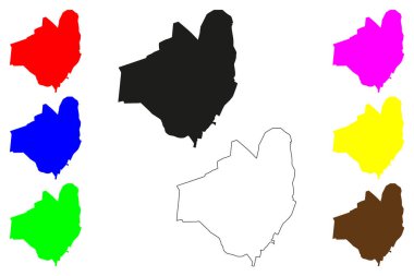 Gandhidham şehri (Hindistan Cumhuriyeti, Gujarat eyaleti) harita vektör çizimi, çizim Sardarganj haritası