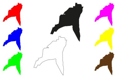 Gaya şehri (Hindistan Cumhuriyeti, Bihar Devleti) harita vektör çizimi, çizim Gaya haritası