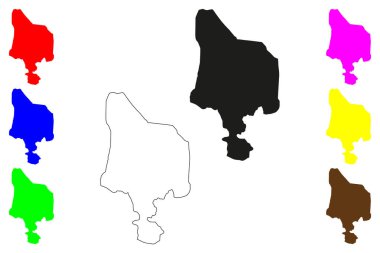 Gangavati şehri (Hindistan Cumhuriyeti, Karnataka Eyaleti) harita vektör çizimi, karalama çizimi Gangavati haritası