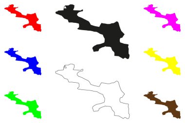 Giridih şehri (Hindistan Cumhuriyeti, Jharkhand Devleti) harita vektör çizimi, çizim Giridih haritası