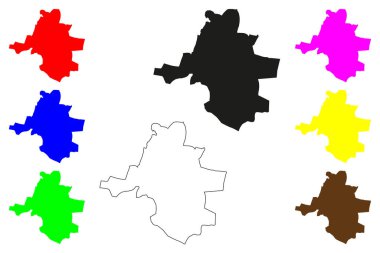 Gudivada şehri (Hindistan Cumhuriyeti, Andhra Pradesh eyaleti) harita vektör çizimi, çizim Gudivada haritası