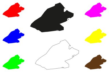 Guna şehri (Hindistan Cumhuriyeti, Madhya Pradesh Eyaleti) harita vektör çizimi, çizim Gwalior Birleşik Ulusal Ordu haritası