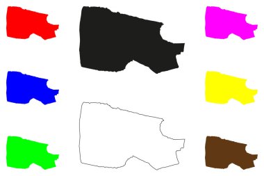 Hayipur şehri (Hindistan Cumhuriyeti, Bihar Eyaleti) harita vektör illüstrasyonu, karalama eşkali Hayipur haritası