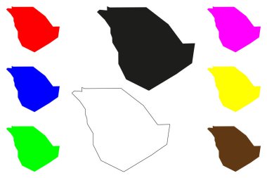 Hanumangarh şehri (Hindistan Cumhuriyeti, Rajasthan Eyaleti) harita vektör çizimi, çizim Bhatner veya Bhatnair haritası